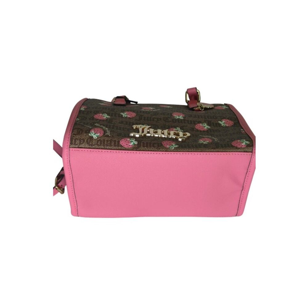 Juicy Couture Strawberry Monogram Satchel Crossbody Bag Pink Trim NWT - Picture 6 of 10